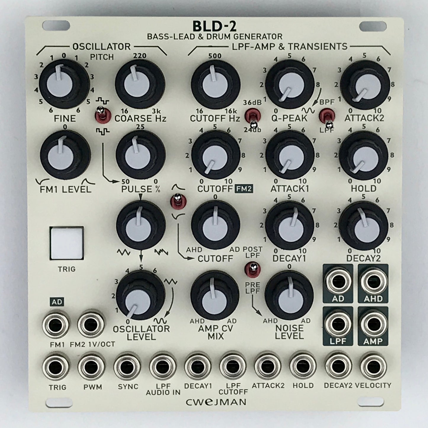 Cwejman BLD-2 Bass-Lead & Drum Generator, white