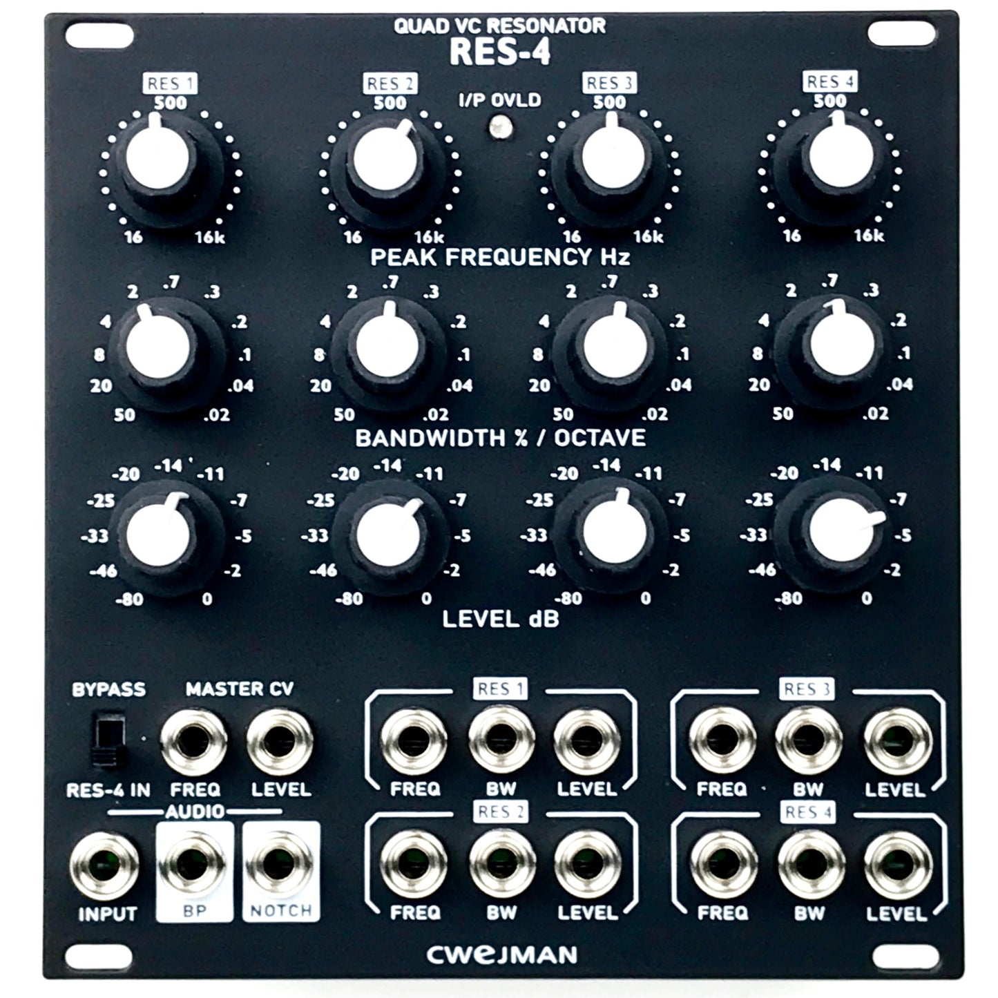 Cwejman RES-4 Quad VC Resonator, black