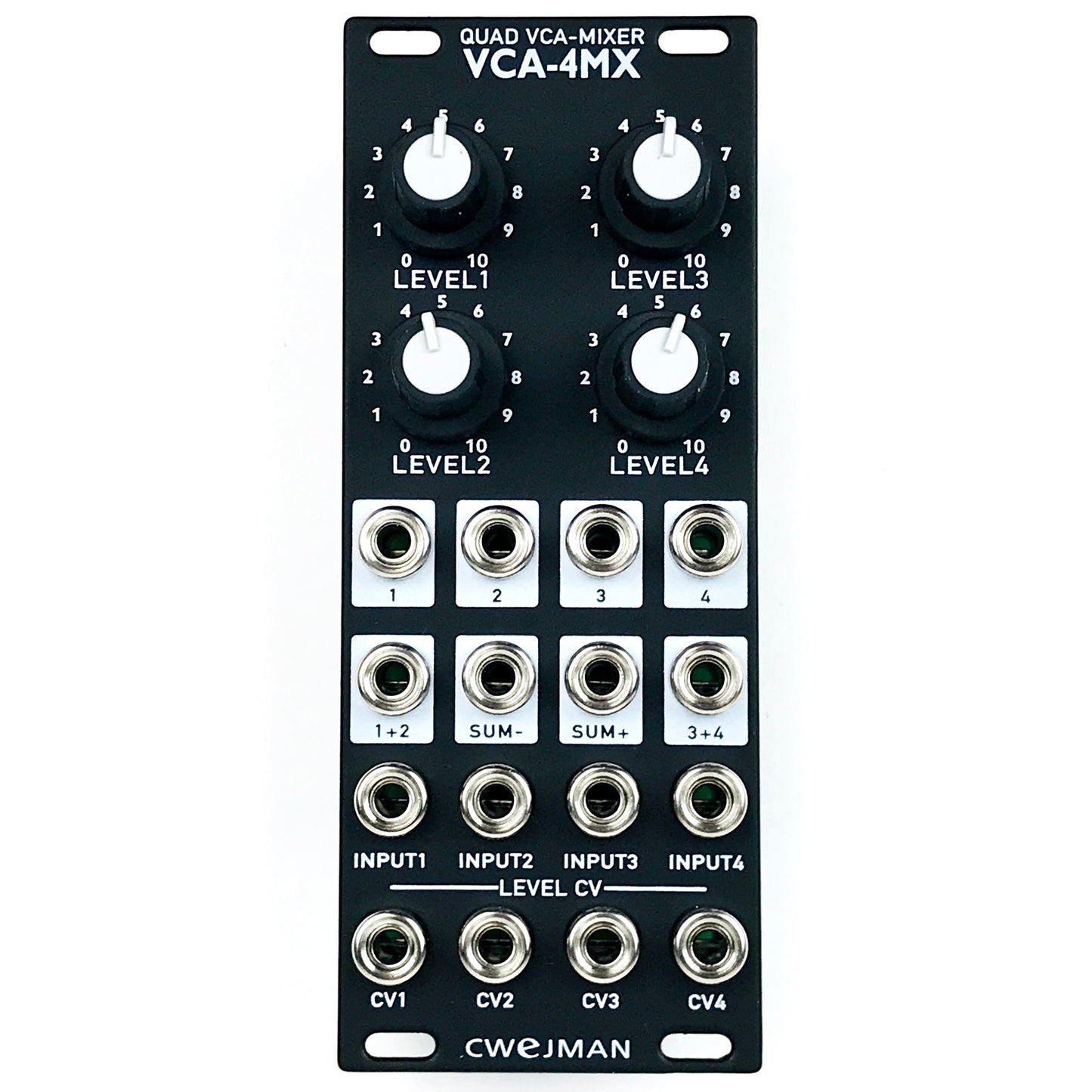 Cwejman VCA-4MX Quad VCA Mixer, black