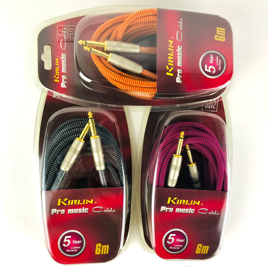 20' Guitar Cable (Black, Orange, Red)